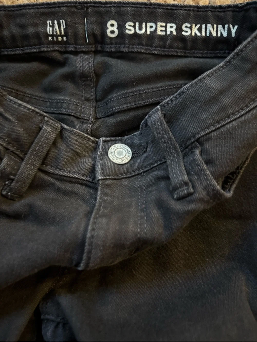 GAP Kids Black Slim Jeans size 8 skinny